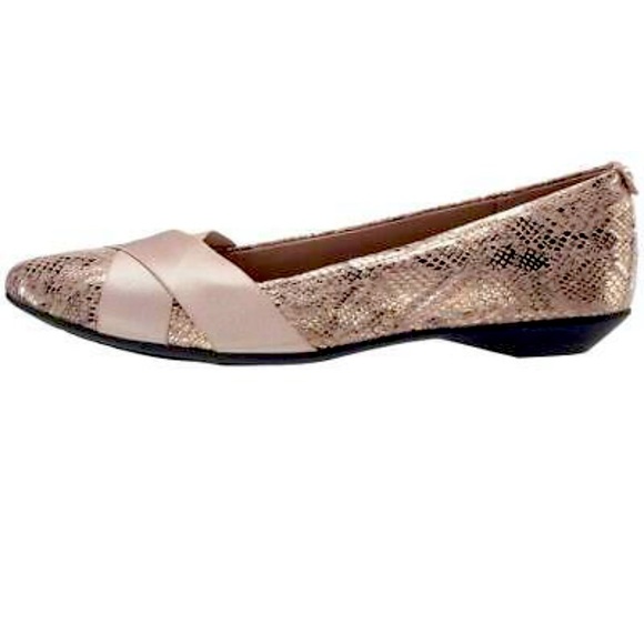Anne Klein Sport Shoes - Anne Klein Oalise Natural Reptile Ballet Flat